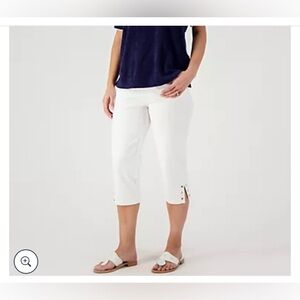 Quacker Factory DreamJeannes Capri Pants with Colored Rhinestones